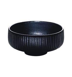 NARA bolle rund m. relieff Ø:210mm Sort Steingods - Ø:210mm H:70mm 1,46ltr 